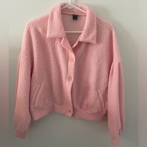 Pink button down jacket
